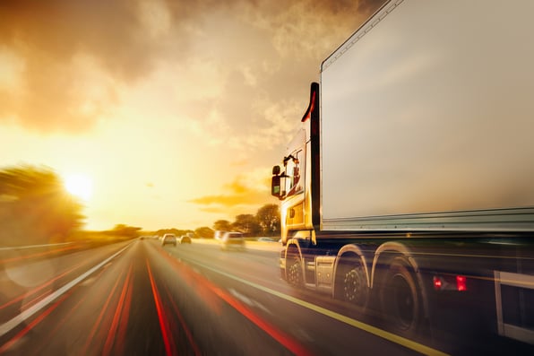Truck Transport on motorway in motion