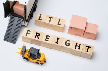 Concept Courier Industry Term Less than Truck Load. LTL Freight stock photo